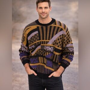 Vintage Progetto Abstract Knit Sweater 3XLT Made in Italy